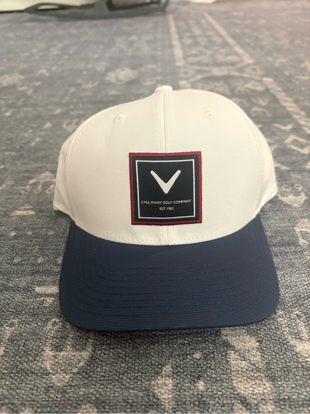 Callaway White, Navy and Red Patch Golf Cap